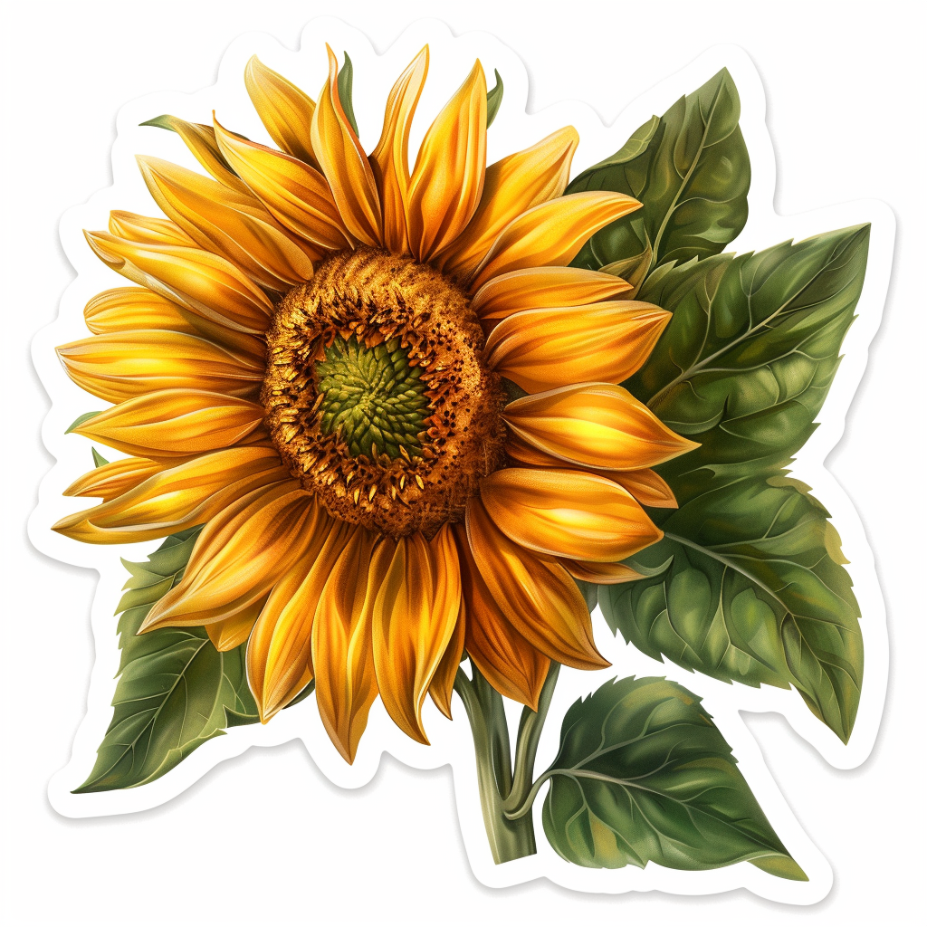 Sunflower flower majestic Expressive surreal Vinyl Decal Sticker for Car, Laptop, Tumbler and more # F023128