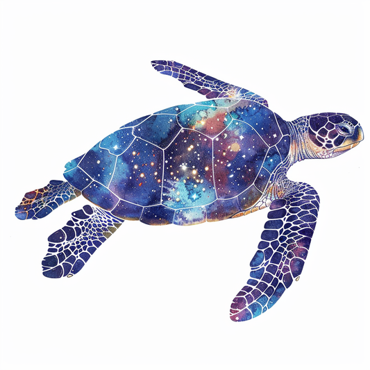 turtle majestic Expressive surreal Vinyl Decal Sticker for Car, Laptop, Tumbler and more # F022104-4" x 4"