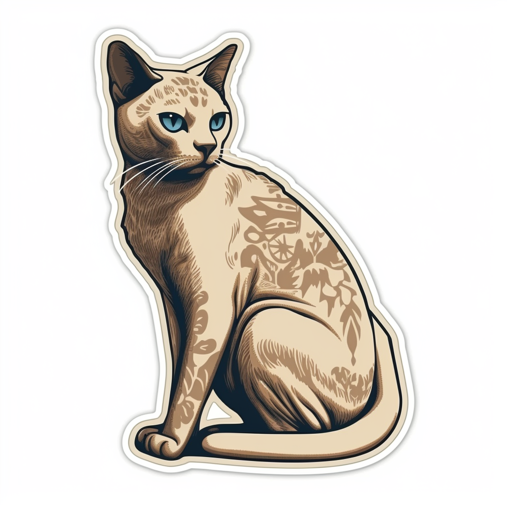 Burmese Cat Vinyl Decal Sticker for Car, Laptop, Tumbler and more # F010770