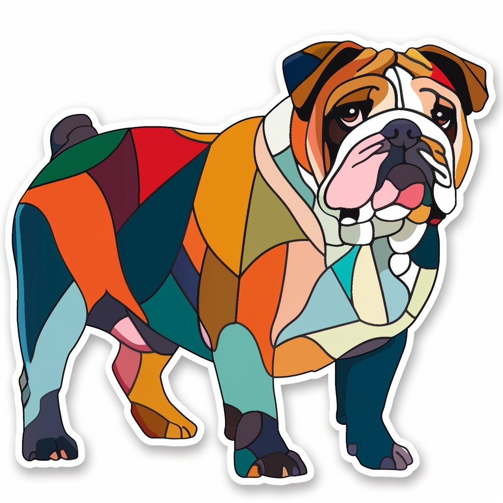 Bulldog Dog majestic Expressive surreal Vinyl Decal Sticker for Car, Laptop, Tumbler and more # F017566
