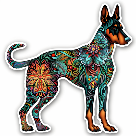 Doberman Pinscher Dog majestic Expressive surreal Vinyl Decal Sticker for Car, Laptop, Tumbler and more # F019595-4" x 4"