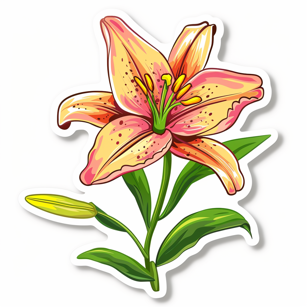 Lily flower majestic Expressive surreal Vinyl Decal Sticker for Car, Laptop, Tumbler and more # F023294