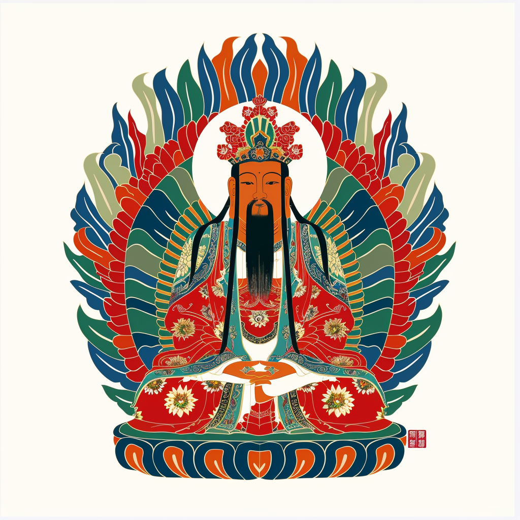 Buddha cartoon majestic Expressive surreal Vinyl Decal Sticker for Car, Laptop, Tumbler and more # F016988