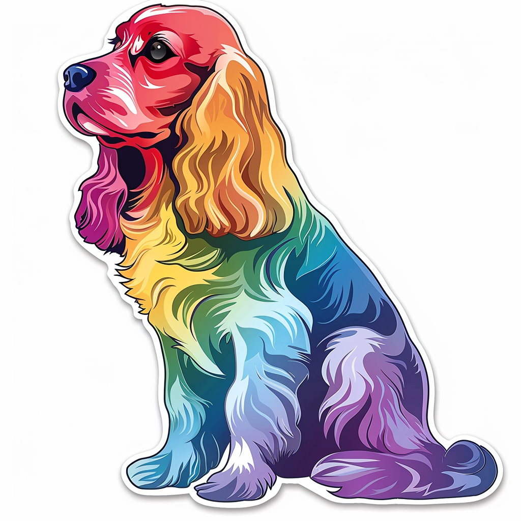Cocker Spaniel Dog majestic Expressive surreal Vinyl Decal Sticker for Car, Laptop, Tumbler and more # F020117-4" x 4"