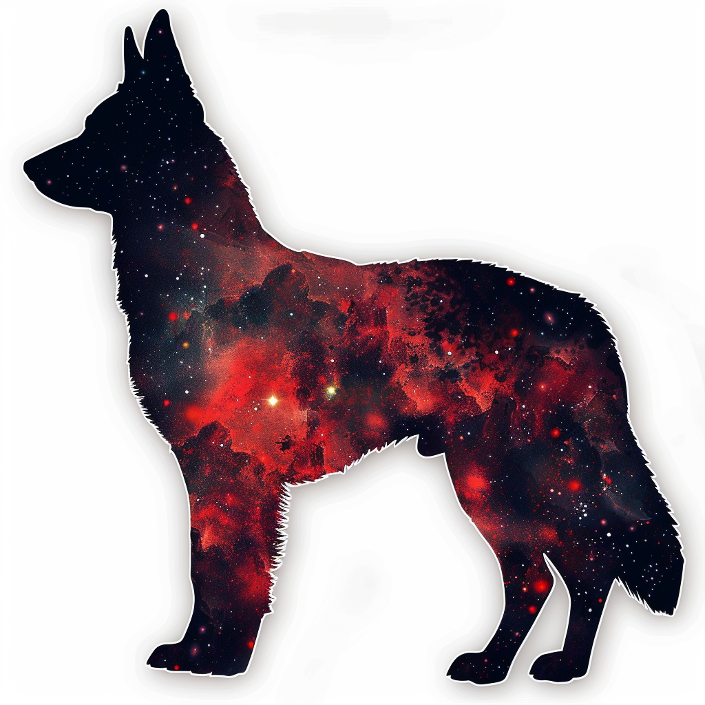 German Shepherd Dog galaxy Vinyl Decal Sticker for Car, Laptop, Tumbler and more # F011314