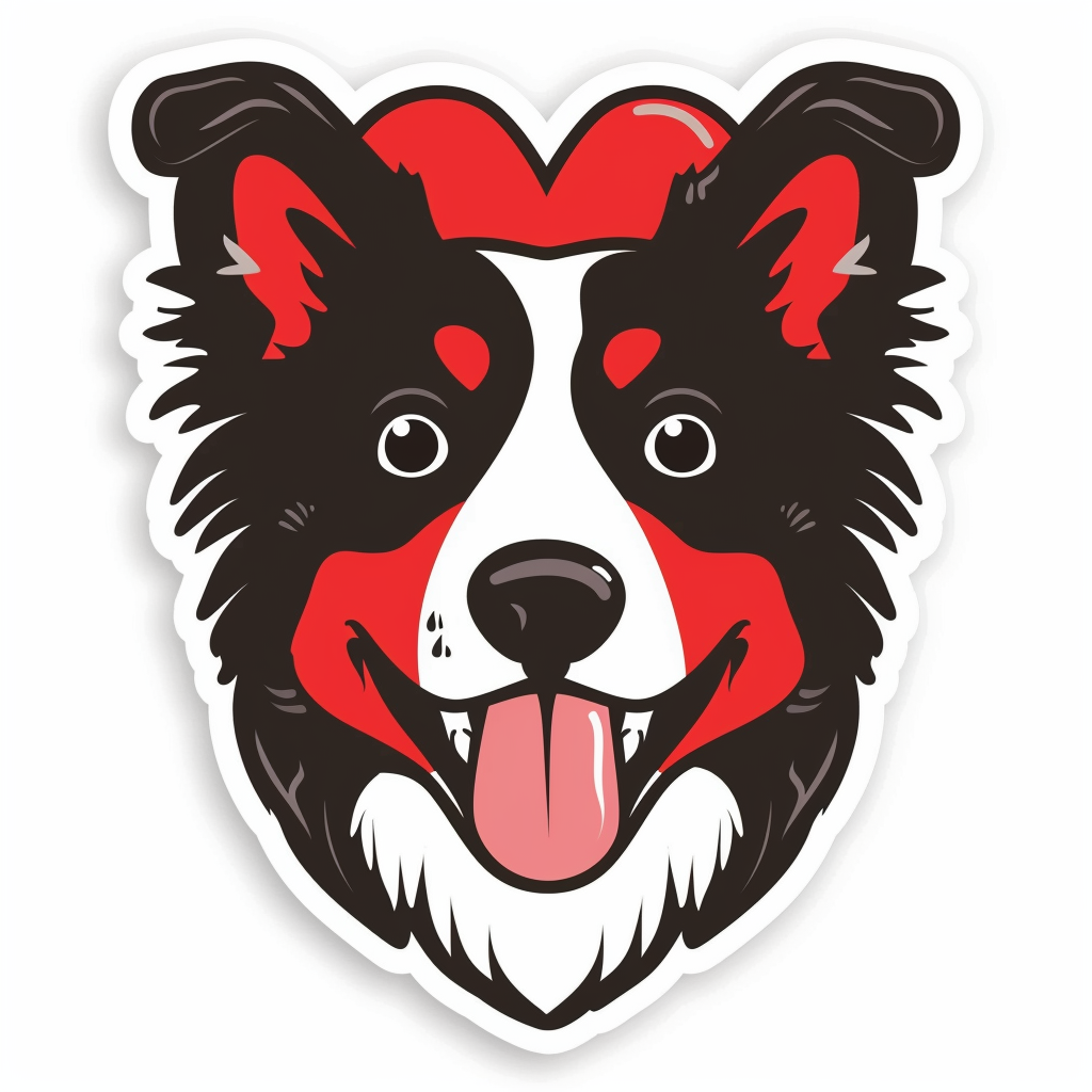 Border Collie Dog majestic Expressive surreal Vinyl Decal Sticker for Car, Laptop, Tumbler and more # F021856-4" x 4"