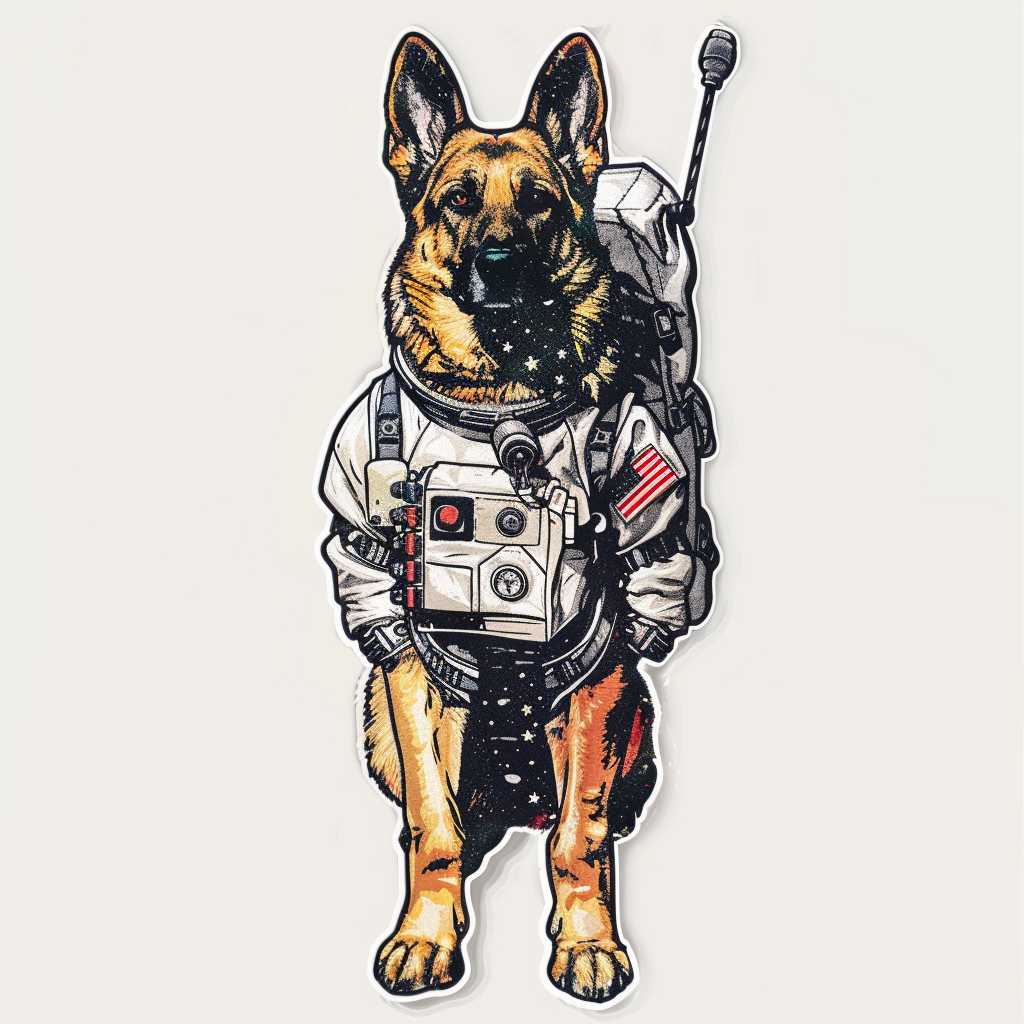 German Shepherd Dog astronaut Vinyl Decal Sticker for Car, Laptop, Tumbler and more # F011729