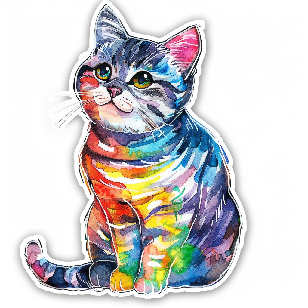 American Shorthair Cat majestic Expressive surreal Vinyl Decal Sticker for Car, Laptop, Tumbler and more # F018623