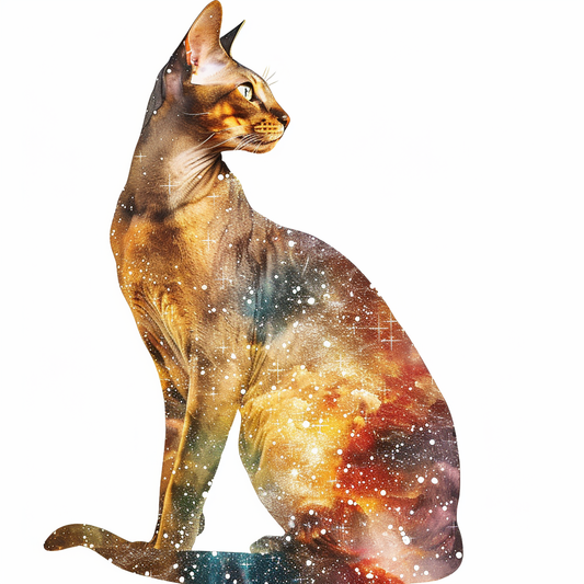 Abyssinian Cat astronaut majestic Expressive surreal Vinyl Decal Sticker for Car, Laptop, Tumbler and more # F021647-4" x 4"