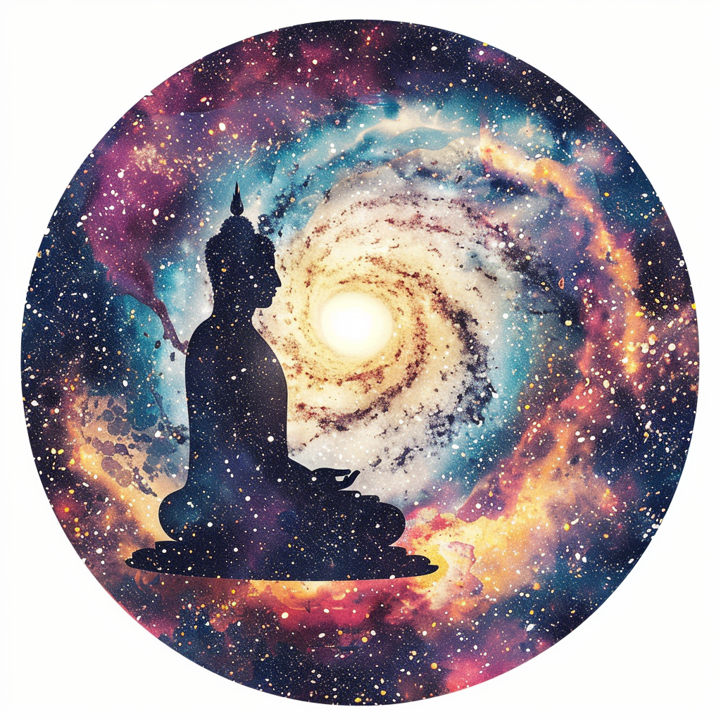 Buddha galaxy majestic Expressive surreal Vinyl Decal Sticker for Car, Laptop, Tumbler and more # F017058