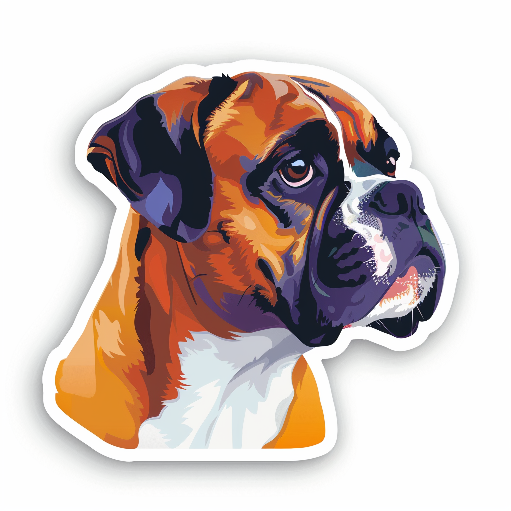 Boxer DogWhite Vinyl Decal Sticker for Car, Laptop, Tumbler and more # F07255