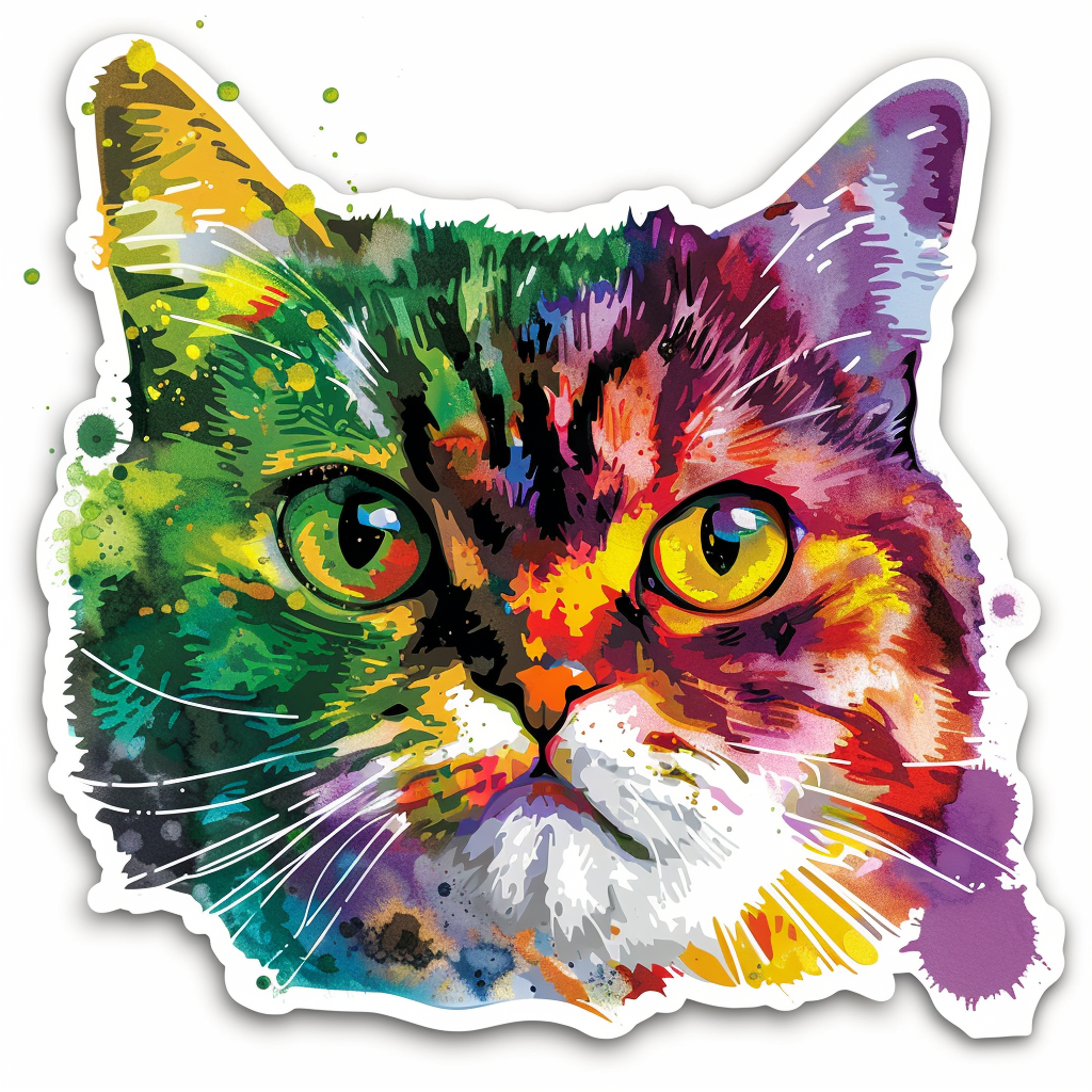 American Shorthair Cat majestic Expressive surreal Vinyl Decal Sticker for Car, Laptop, Tumbler and more # F018668