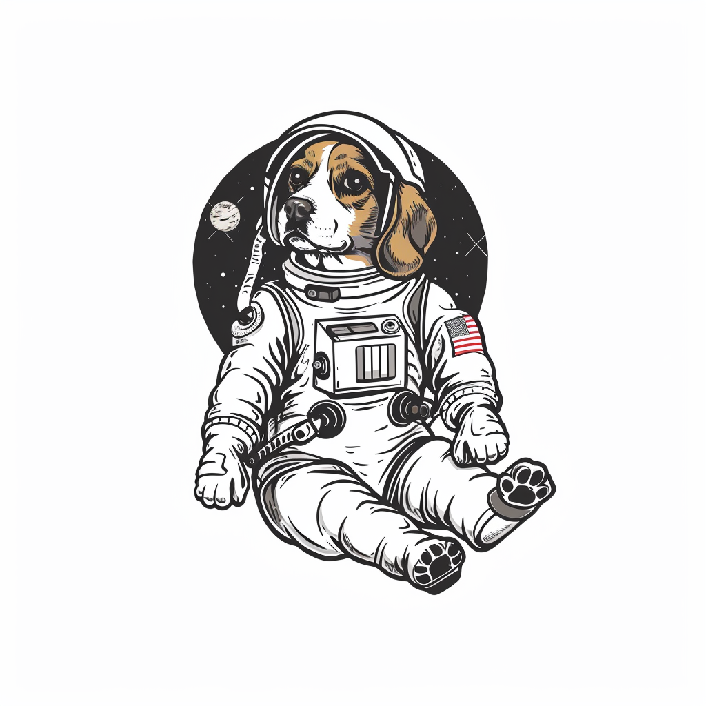 Beagle dog astronaut Vinyl Decal Sticker for Car, Laptop, Tumbler and more # F011955