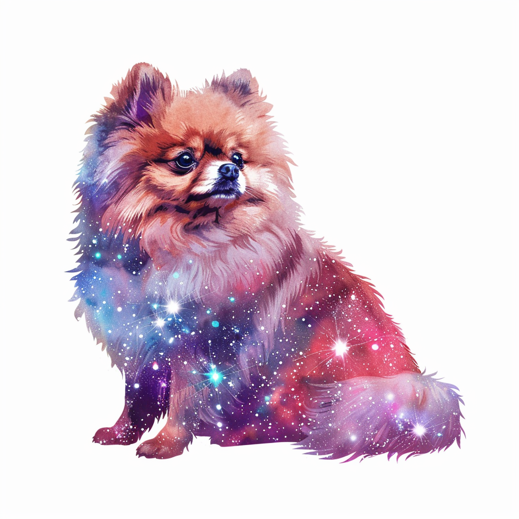 Sticker of a Pomeranian Dog galaxy majestic Expressive surreal Vinyl Decal Sticker for Car, Laptop, Tumbler and more # F013982