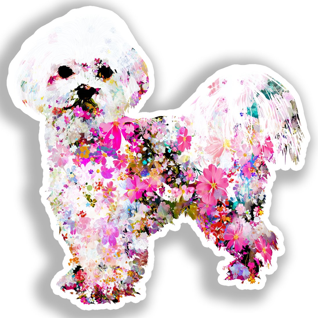 Maltese Dog Vinyl Decal Sticker for Car, Laptop, Tumbler and more # A019371-4" x 4"