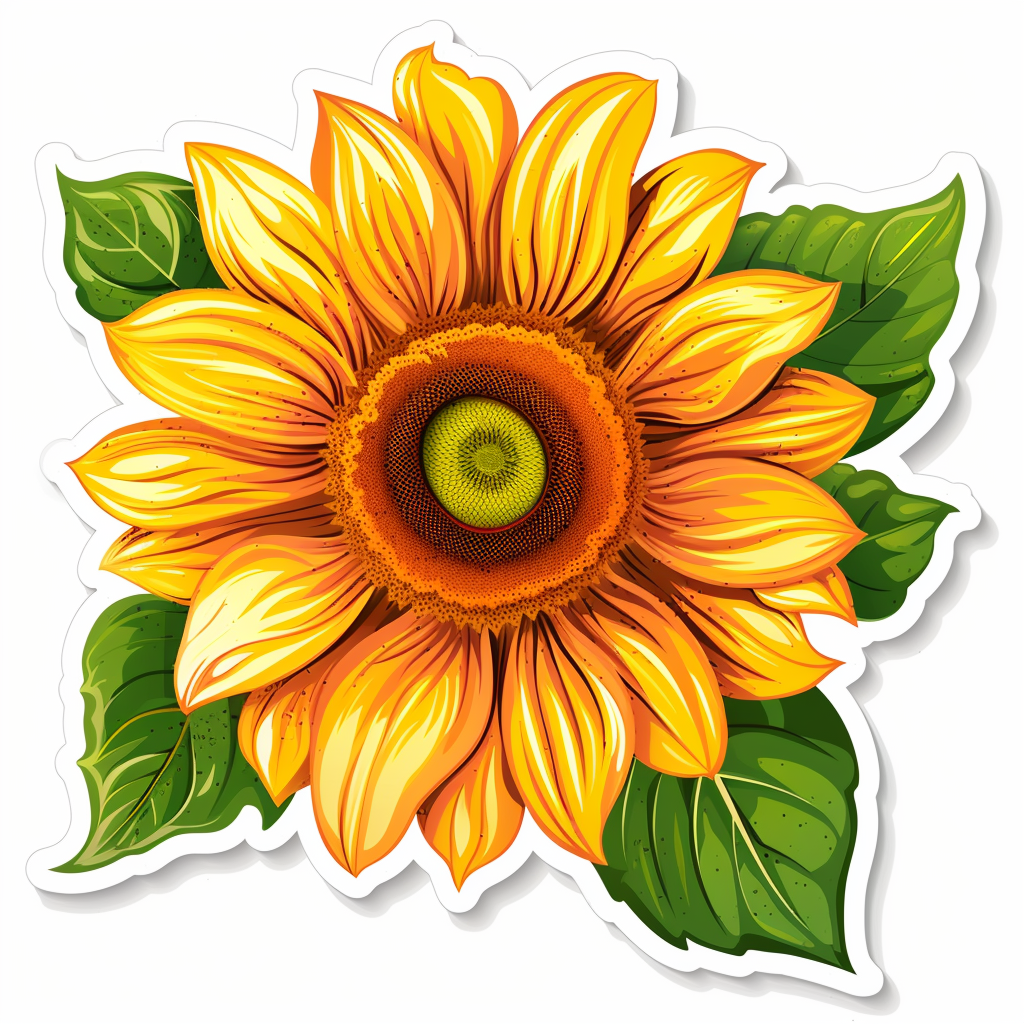 Sunflower flower majestic Expressive surreal Vinyl Decal Sticker for Car, Laptop, Tumbler and more # F023133
