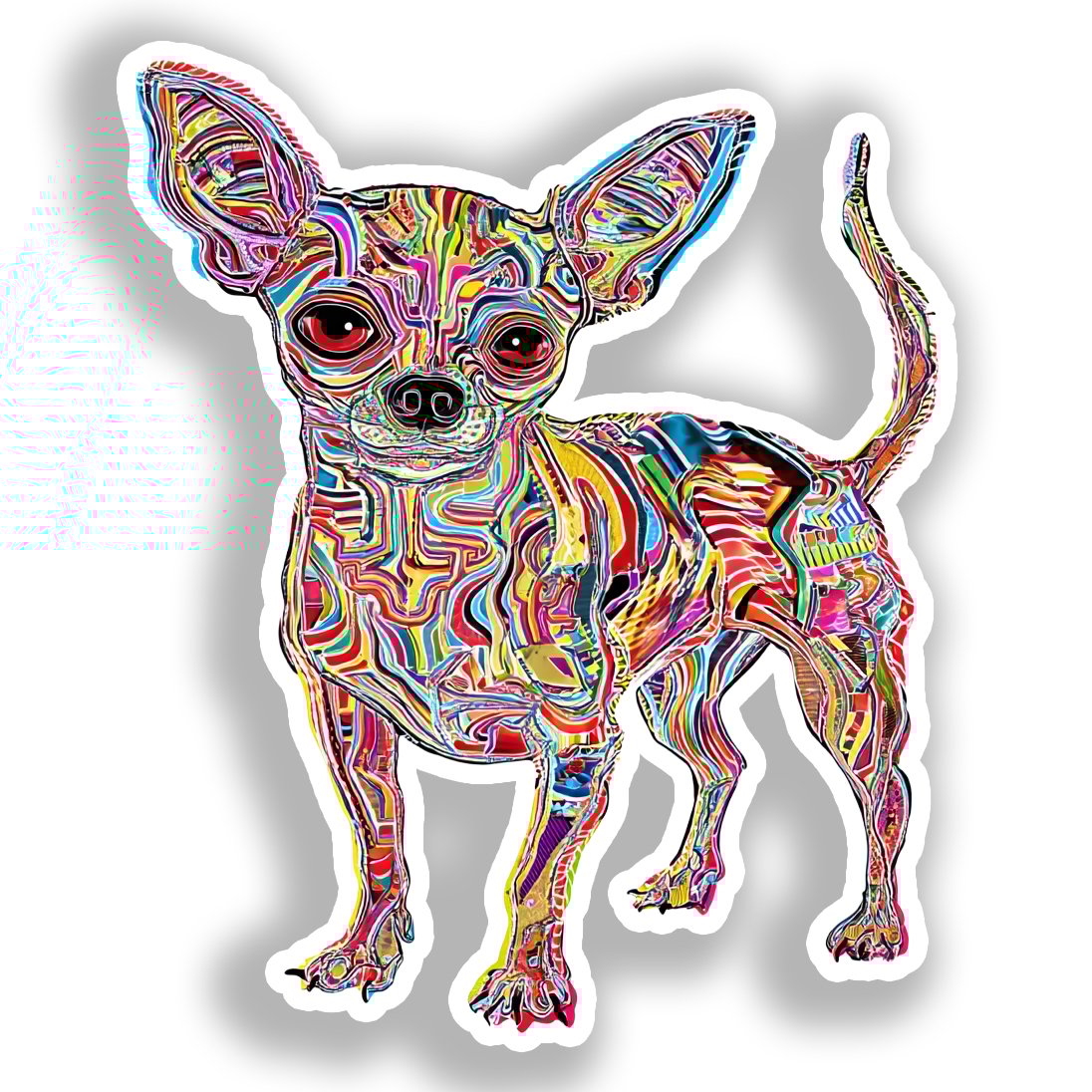 Chihuahua Dog Vinyl Decal Sticker for Car, Laptop, Tumbler and more # A017919-4" x 4"