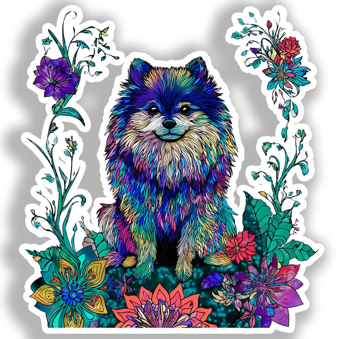 Pomeranian Dog Vinyl Decal Sticker for Car, Laptop, Tumbler and more # A017239-4" x 4"