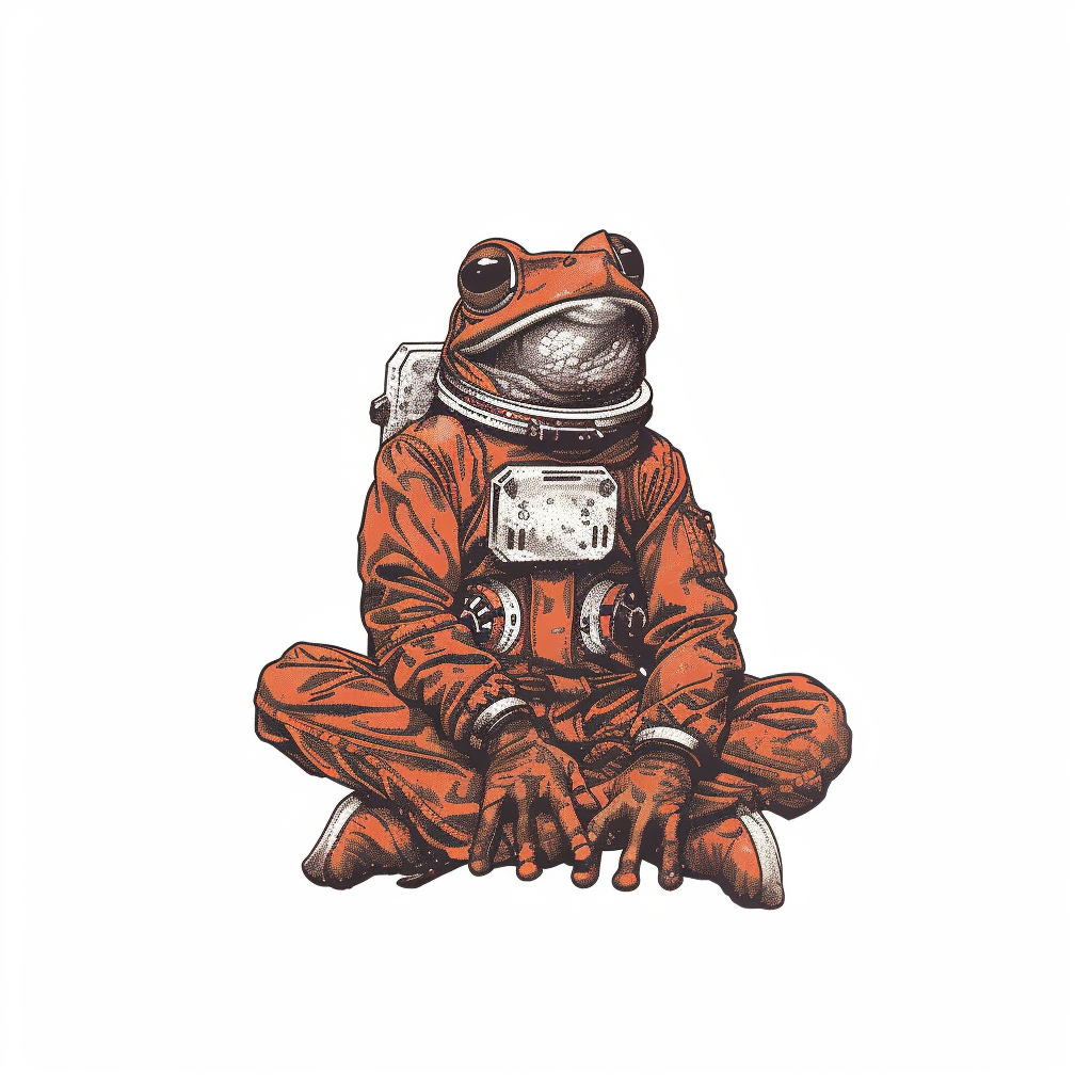 Sticker of a Frog astronaut majestic Expressive surreal Vinyl Decal Sticker for Car, Laptop, Tumbler and more # F015808