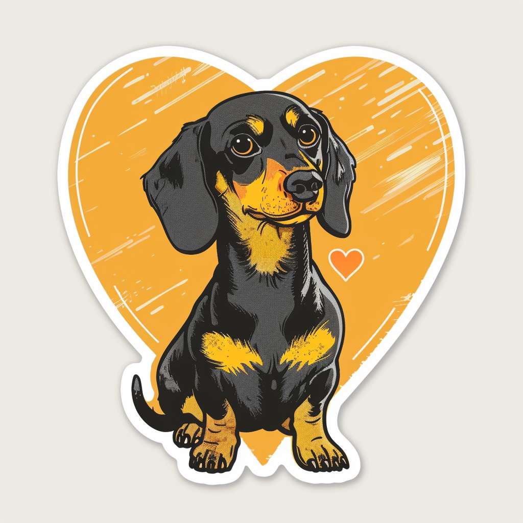 Dachshund Dog Heartcore Vinyl Decal Sticker for Car, Laptop, Tumbler and more # F012692