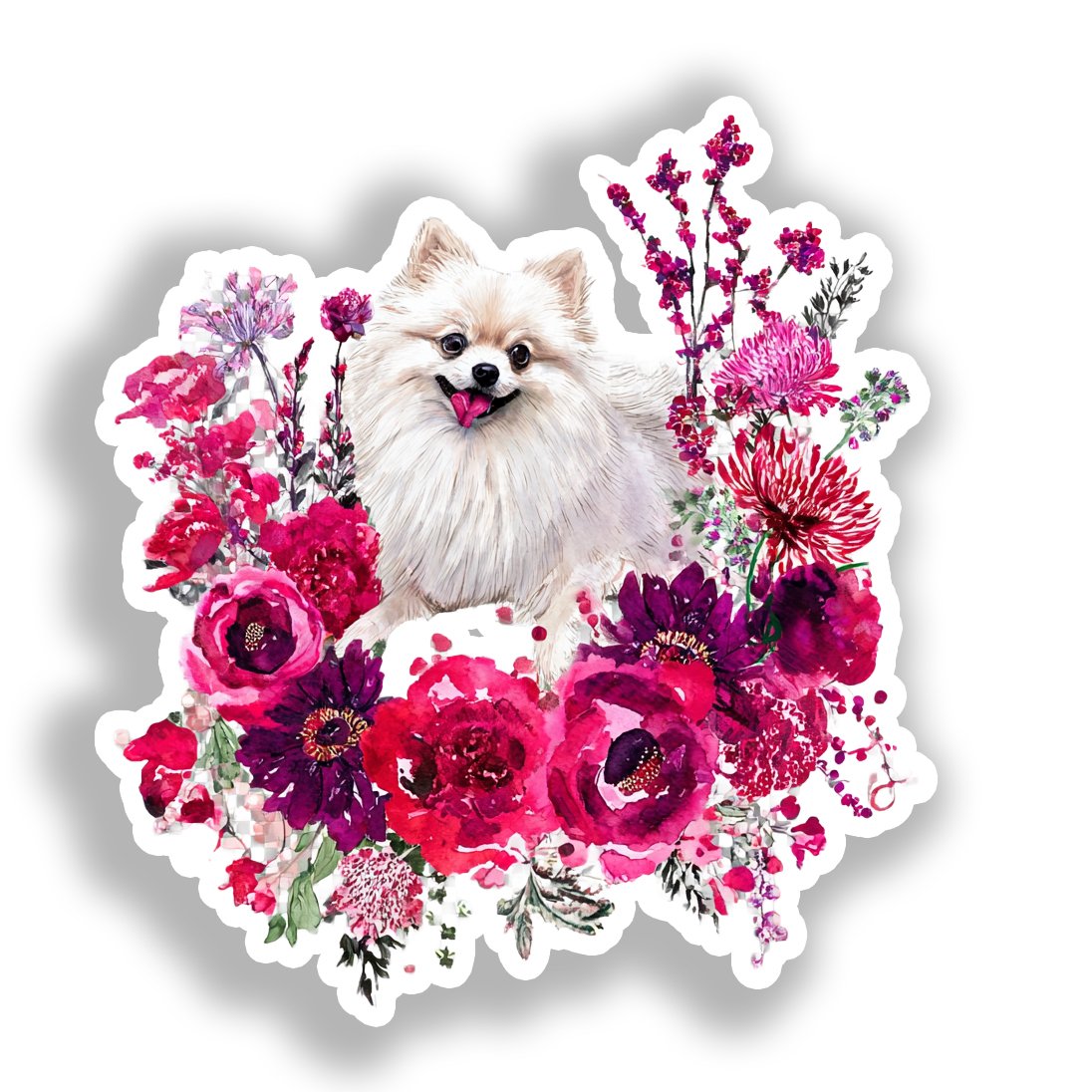 Pomeranian Dog Vinyl Decal Sticker for Car, Laptop, Tumbler and more # A017267-4" x 4"