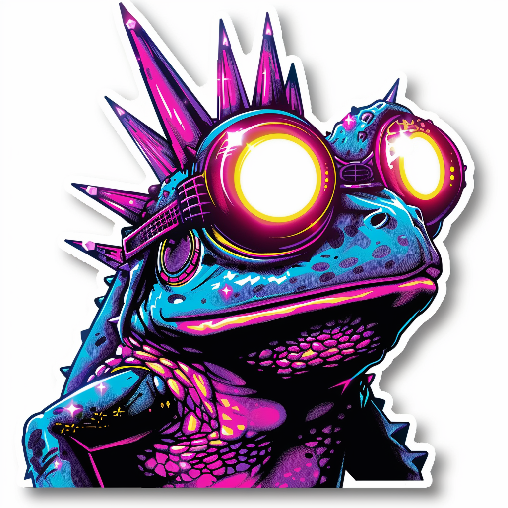 Sticker of a Frog cute and adorable Expressive surreal Vinyl Decal Sticker for Car, Laptop, Tumbler and more # F016709