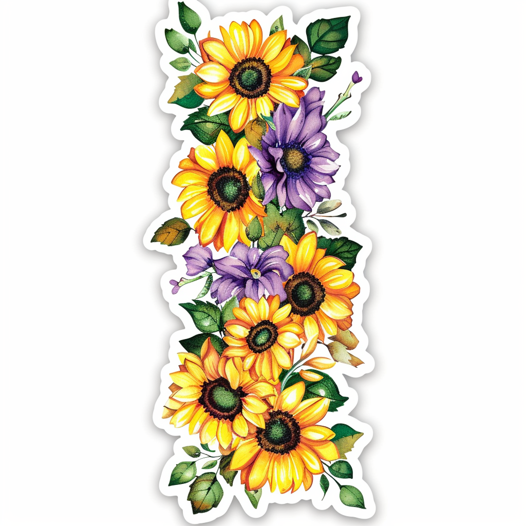 Sunflowers Expressive surreal Vinyl Decal Sticker for Car, Laptop, Tumbler and more # F018122