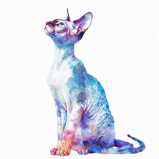 Adorable Cornish Rex Cat Expressive surreal Vinyl Decal Sticker for Car, Laptop, Tumbler and more # F021364-4" x 4"