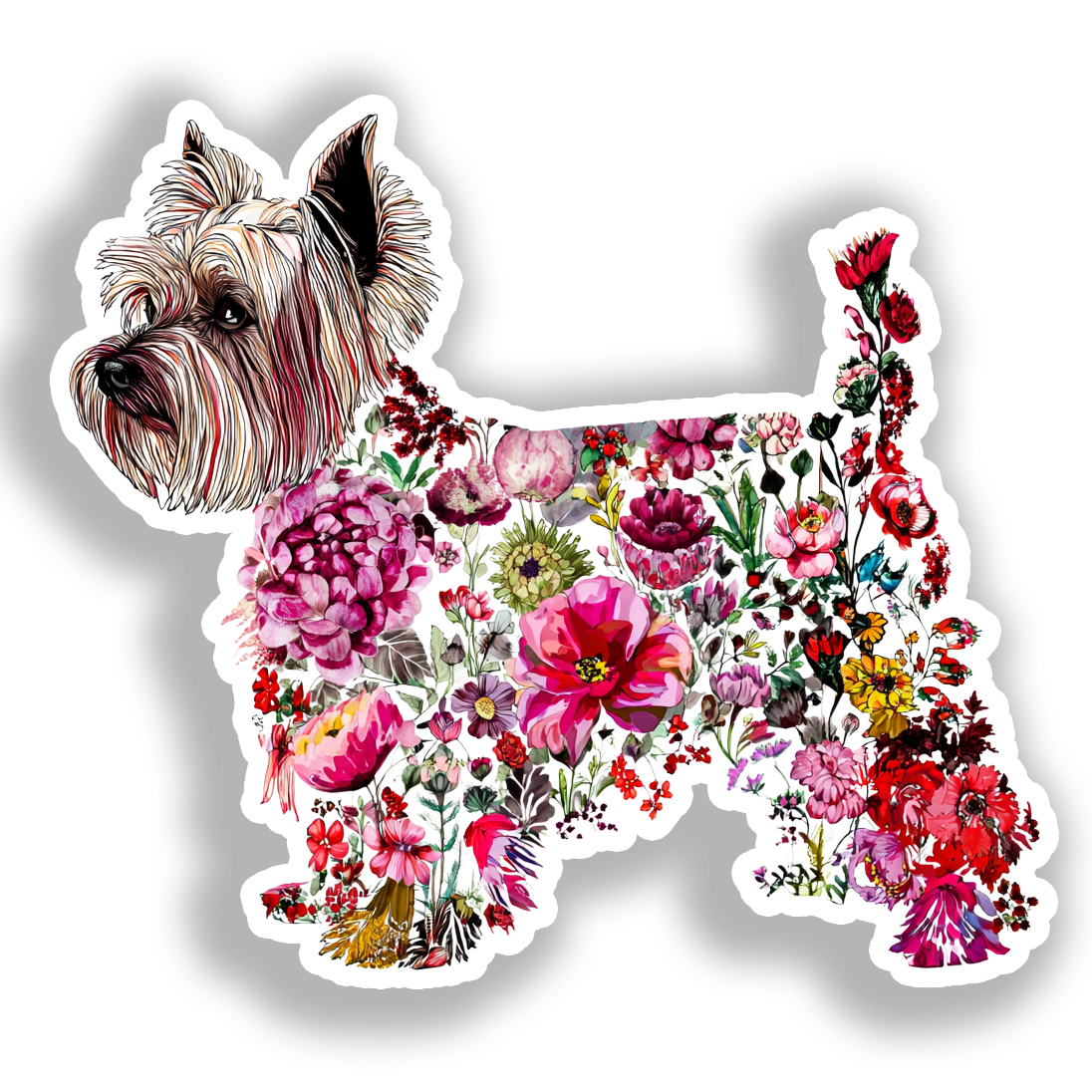Yorkshire Terrier Dog Vinyl Decal Sticker for Car, Laptop, Tumbler and more # A017090-4" x 4"