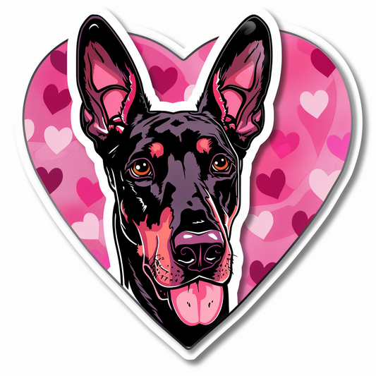 Doberman Pinscher Dog majestic Expressive surreal Vinyl Decal Sticker for Car, Laptop, Tumbler and more # F019613-4" x 4"