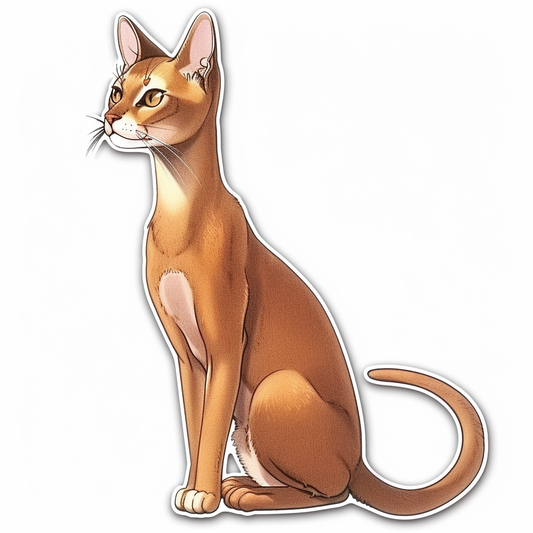 Abyssinian Cat astronaut majestic Expressive surreal Vinyl Decal Sticker for Car, Laptop, Tumbler and more # F021059-4" x 4"
