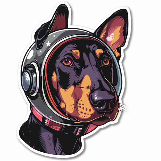 Cute and Adorable Doberman Pinscher Expressive surreal Vinyl Decal Sticker for Car, Laptop, Tumbler and more # F019621-4" x 4"