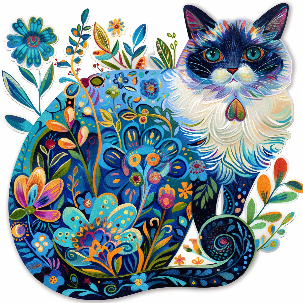 Ragdoll Cat Vinyl Decal Sticker for Car, Laptop, Tumbler and more # F07950