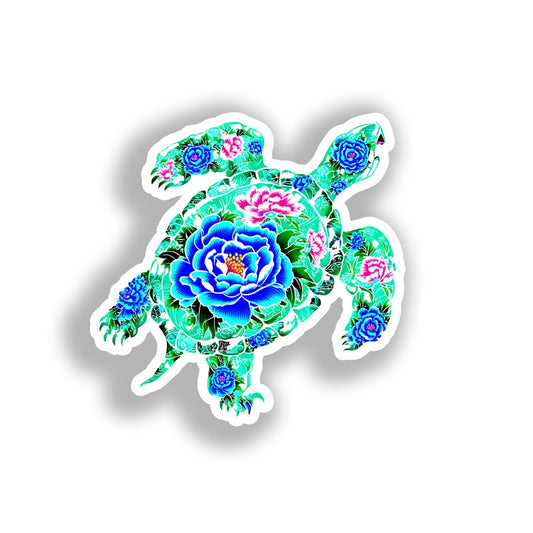 Turtle Vinyl Decal Sticker for Car, Laptop, Tumbler and more # A018409-4" x 4"