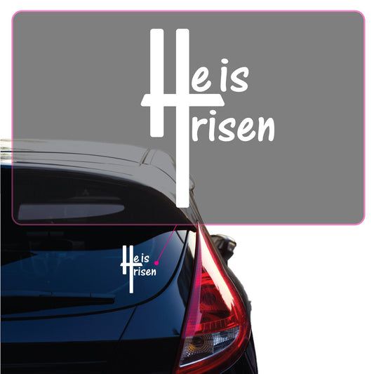 He is Risen Transfer Vinyl Decal Sticker for Car, Laptop, Tumbler and more # A019831-4" x 4"