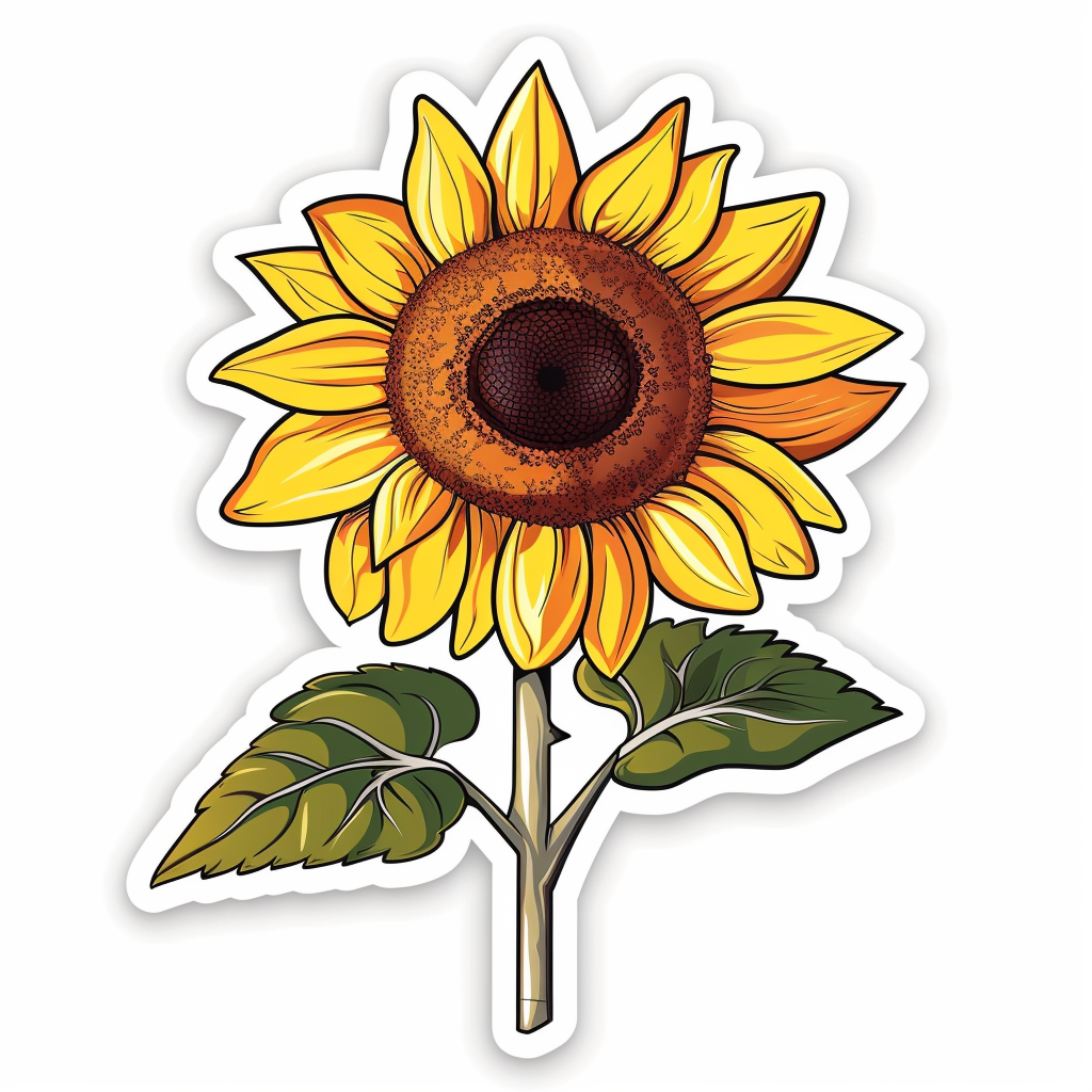 Sunflower flower majestic Expressive surreal Vinyl Decal Sticker for Car, Laptop, Tumbler and more # F023069