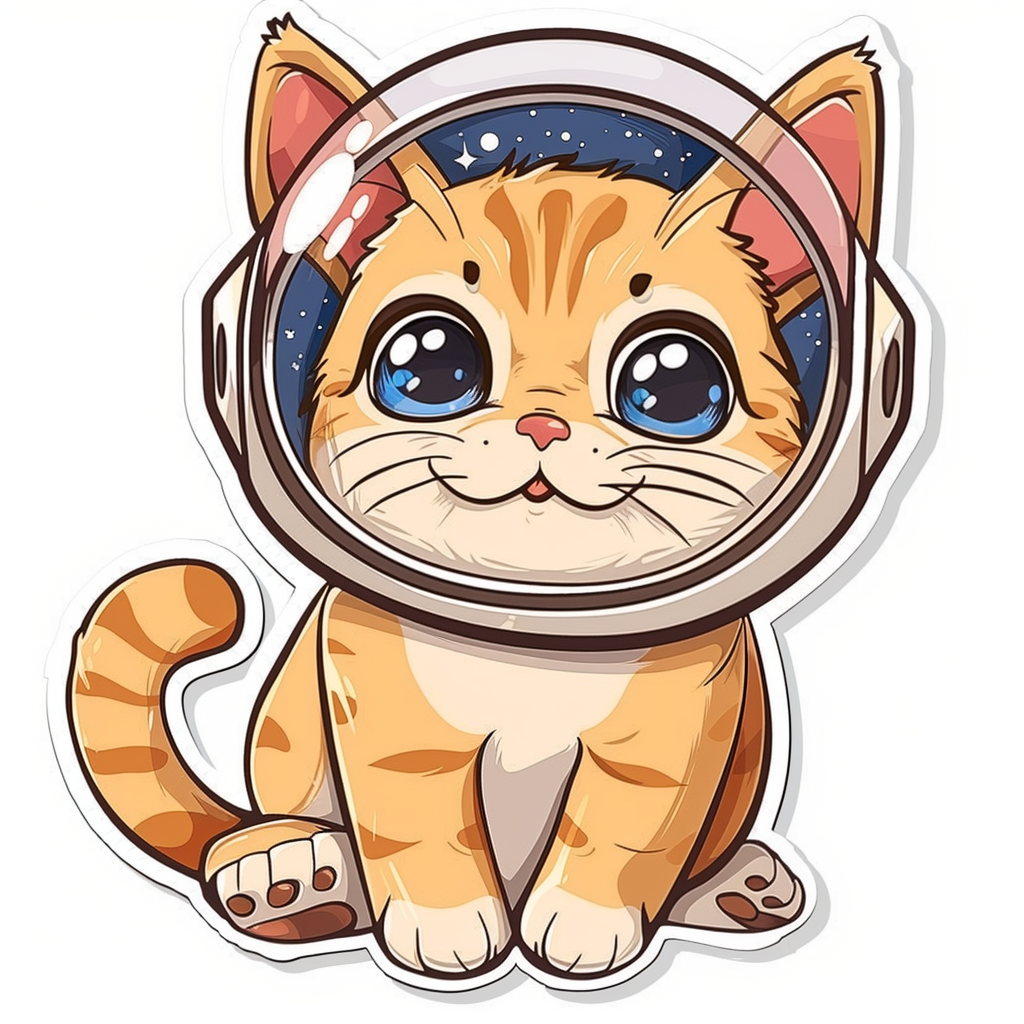 Cute and Adorable American Shorthair Expressive surreal Vinyl Decal Sticker for Car, Laptop, Tumbler and more # F018762