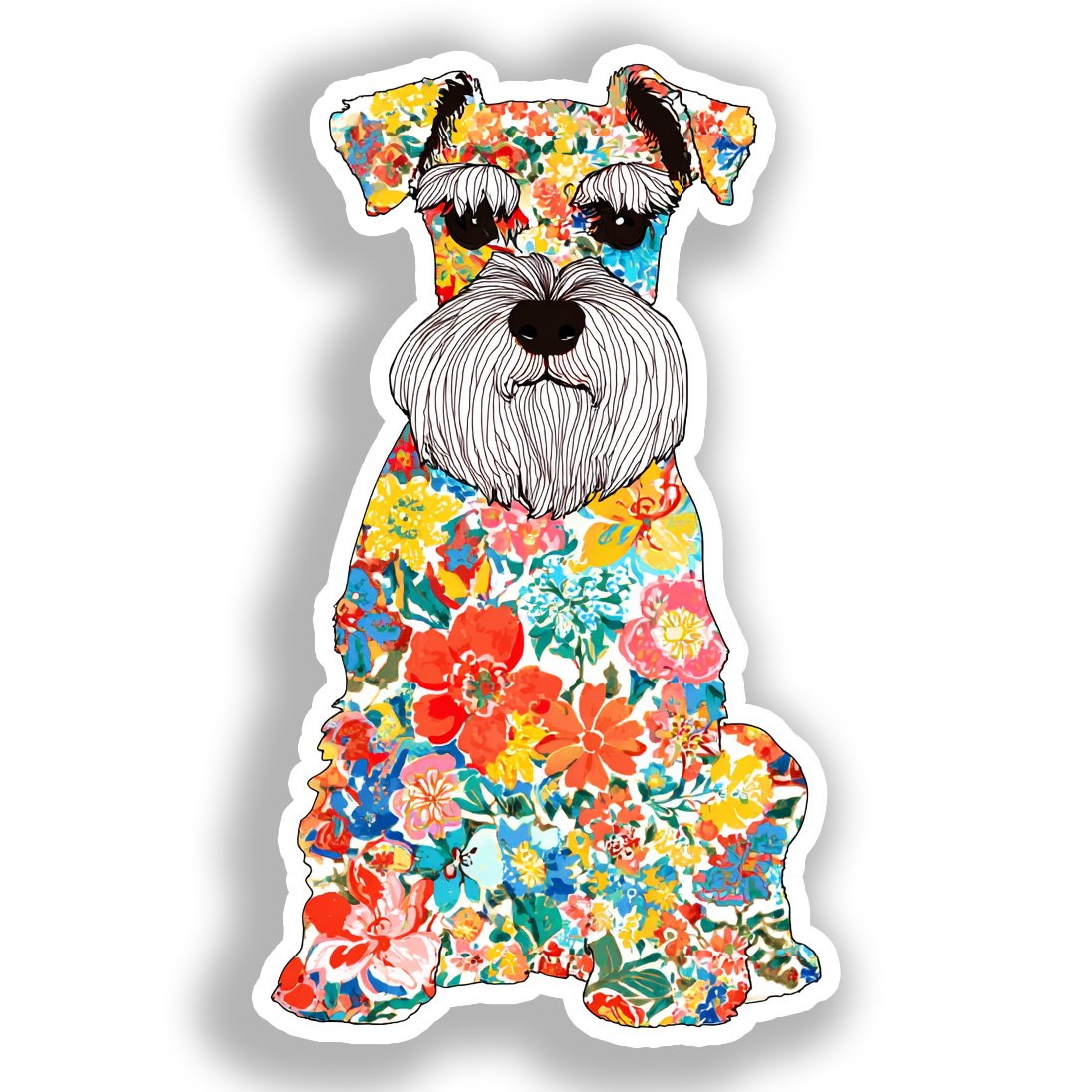 Miniature Schnauzer Dog Vinyl Decal Sticker for Car, Laptop, Tumbler and more # A019307-4" x 4"