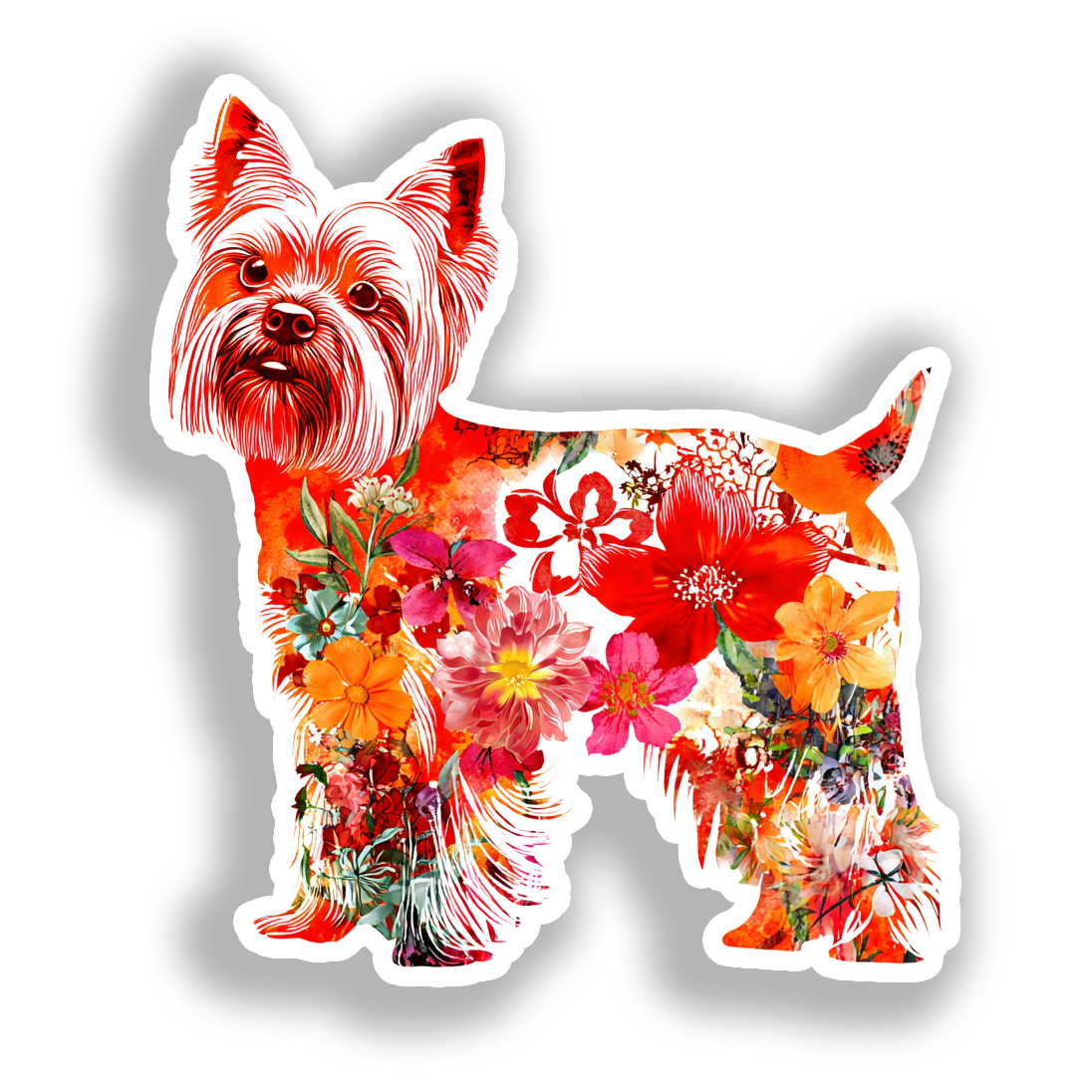 Yorkshire Terrier Dog Vinyl Decal Sticker for Car, Laptop, Tumbler and more # A017209-4" x 4"