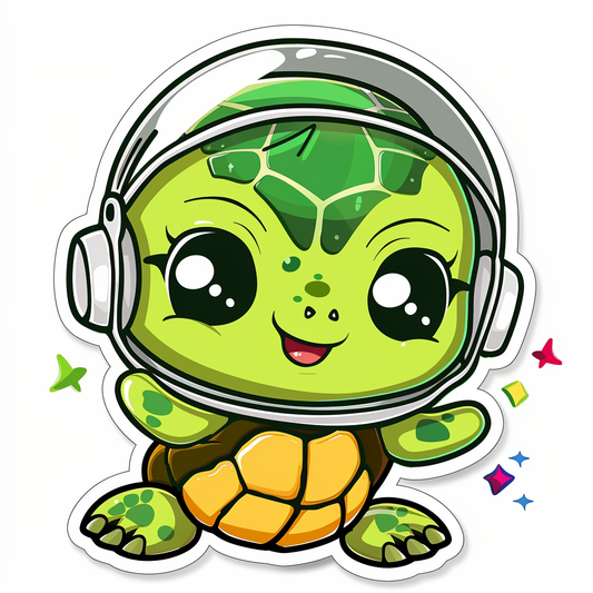 turtle majestic Expressive surreal Vinyl Decal Sticker for Car, Laptop, Tumbler and more # F022126-4" x 4"