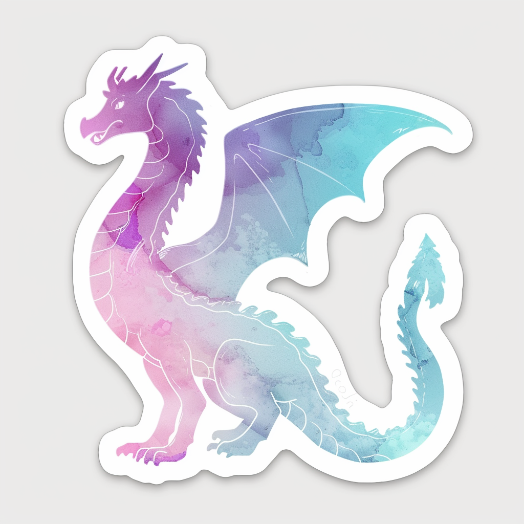 Sticker of a Dragon majestic Expressive surreal Vinyl Decal Sticker for Car, Laptop, Tumbler and more # F019152