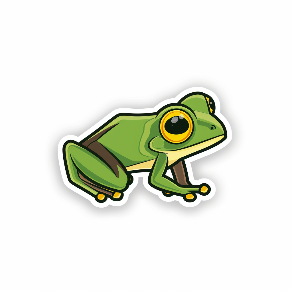 Sticker of a Frog majestic Expressive surreal Vinyl Decal Sticker for Car, Laptop, Tumbler and more # F015858
