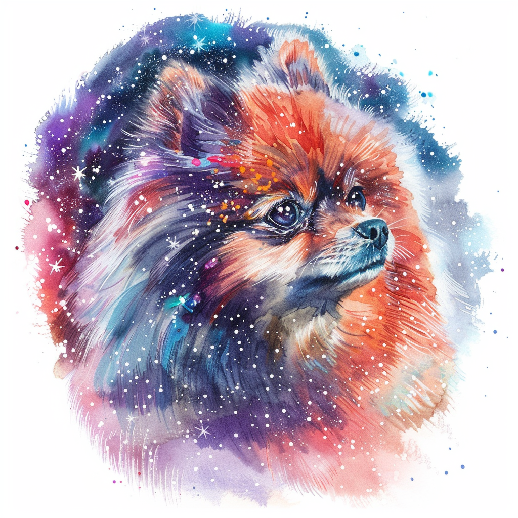 Sticker of a Pomeranian Dog galaxy majestic Expressive surreal Vinyl Decal Sticker for Car, Laptop, Tumbler and more # F013957