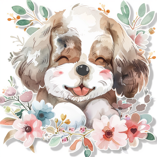 Adorable Cocker Spaniel Dog Expressive surreal Vinyl Decal Sticker for Car, Laptop, Tumbler and more # F020004-4" x 4"