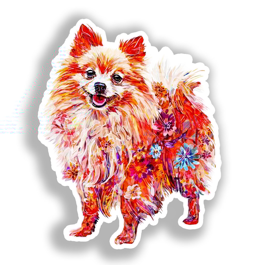 Pomeranian Dog Vinyl Decal Sticker for Car, Laptop, Tumbler and more # A017386-4" x 4"