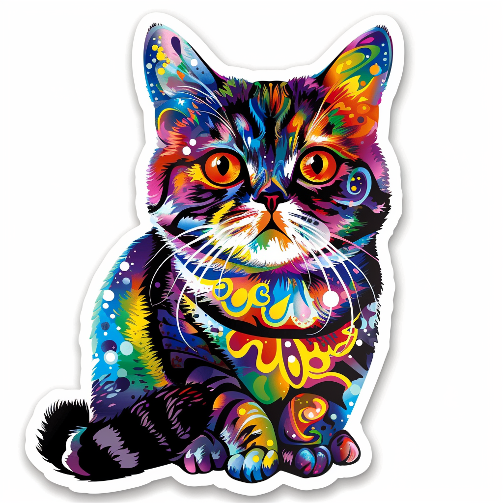 American Shorthair Cat majestic Expressive surreal Vinyl Decal Sticker for Car, Laptop, Tumbler and more # F018069