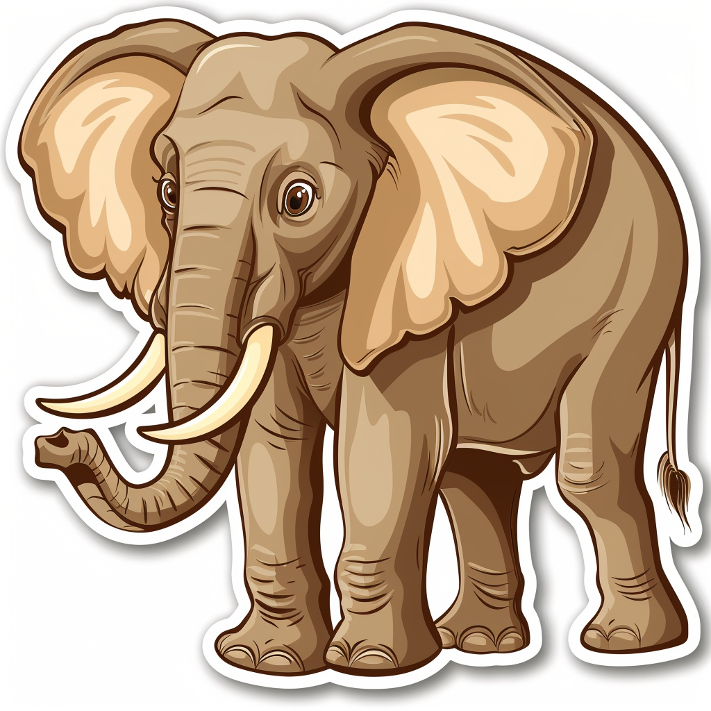 Elephant Expressive surreal Vinyl Decal Sticker for Car, Laptop, Tumbler and more # F022190-4" x 4"