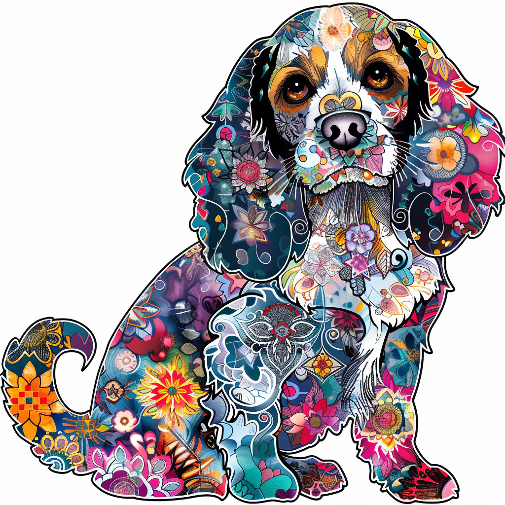 Cocker Spaniel Dog majestic Expressive surreal Vinyl Decal Sticker for Car, Laptop, Tumbler and more # F019716-4" x 4"