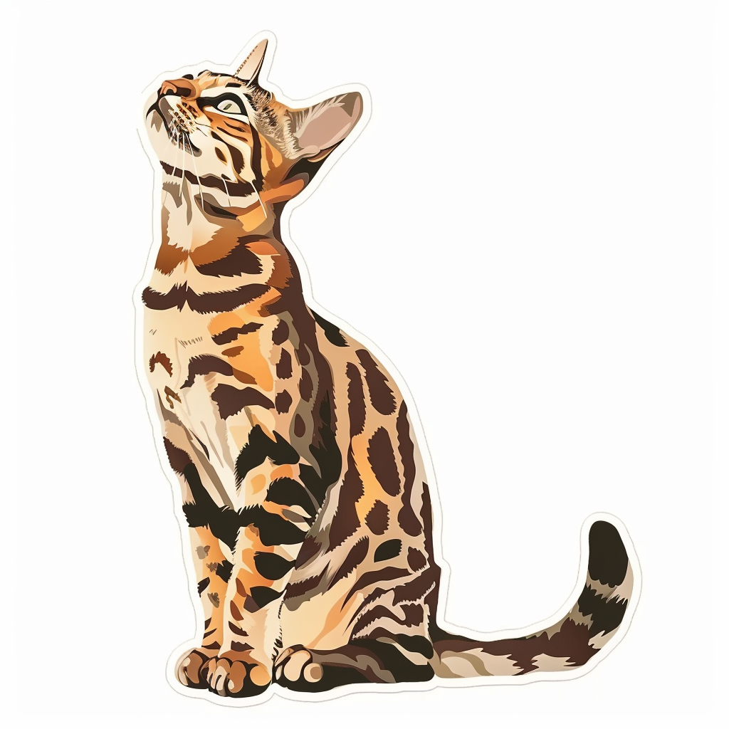 Bengal cat Vinyl Decal Sticker for Car, Laptop, Tumbler and more # F07913