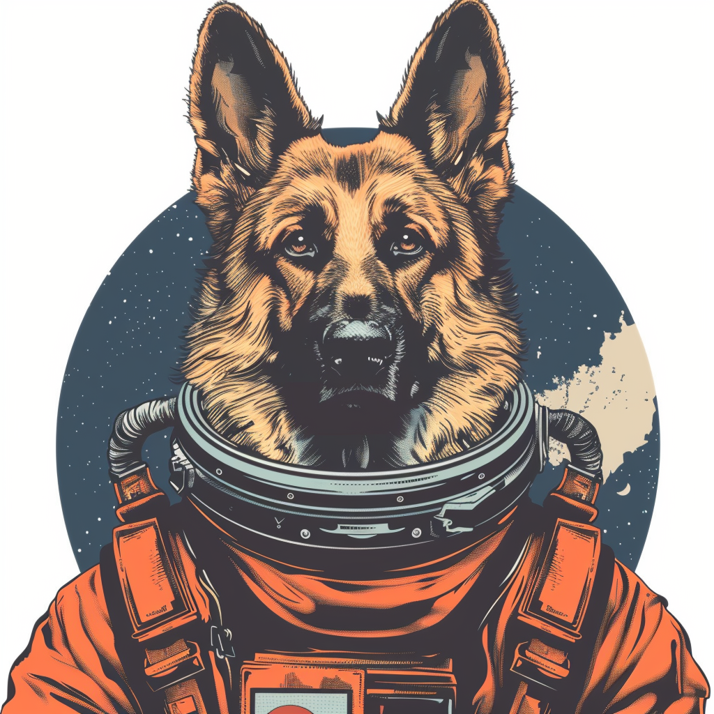 German Shepherd Dog astronaut Vinyl Decal Sticker for Car, Laptop, Tumbler and more # F011662
